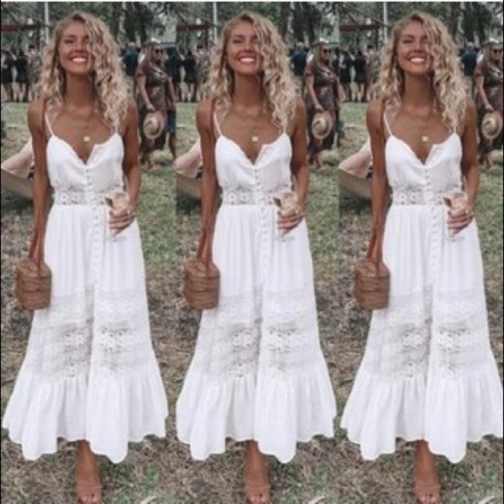 White maxi with lace